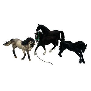 3 Schleich And 1 Safari Ltd Hand Painted Horse Figures